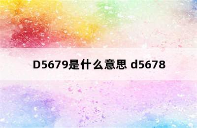 D5678/D5679是什么意思 d5678